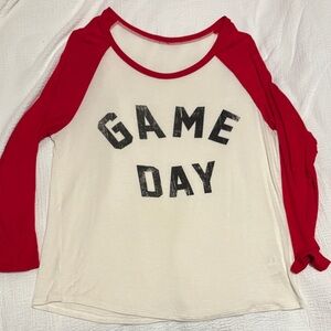 Red and White 'Game Day' Raglan Shirt